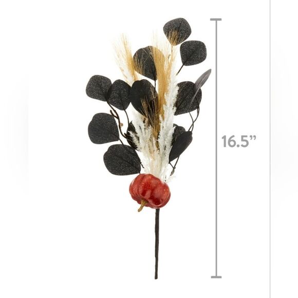 New Lot of 3 Halloween 16 in Height Orange Mini Pumpkin Foam Decorative Pick - Picture 2 of 6